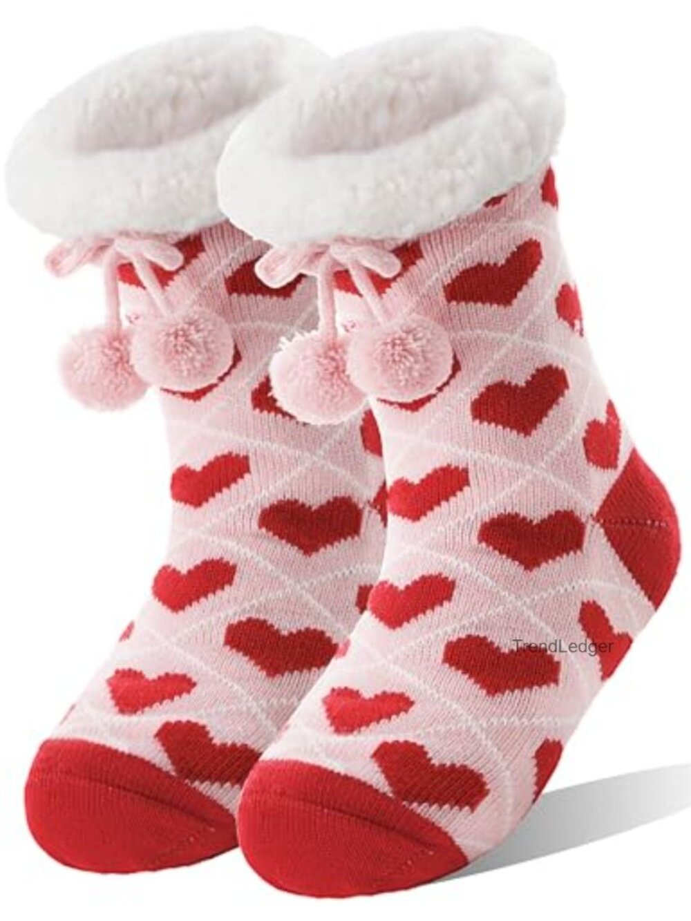 Fuzzy Plush Lined Non Slip Gripper Slipper Socks Winter Warm Cozy